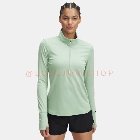 Athleisure | Under Armour Fitted ColdGear Light Green Pullover | Performance Top - Picture 1 of 11